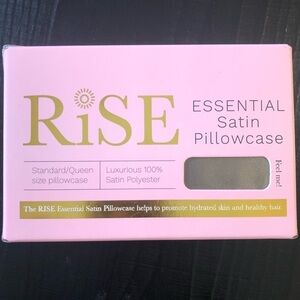 RISE Essential Satin Pillowcase Standard/Queen 20”x30” Charcoal Grey NEW in Box